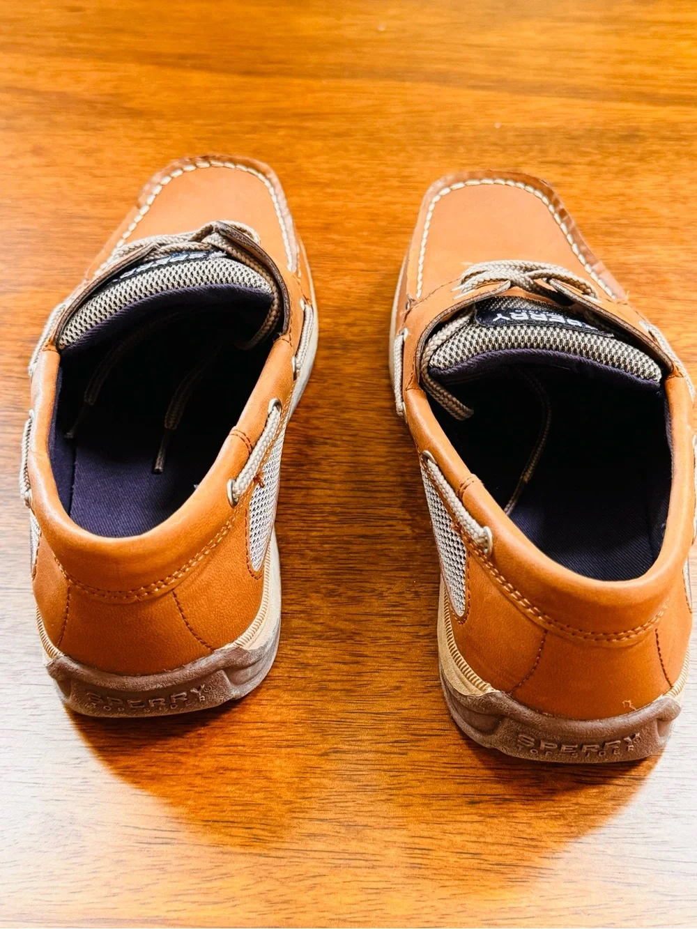 Sperry Top-Sider Boys Boat Shoes Tan Brown Leather Size 3.5M Youth
